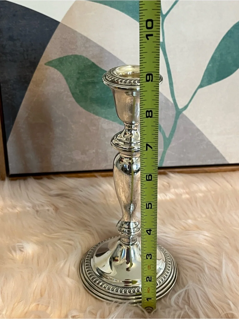 Antique EMPIRE Sterling Silver Weighted Candlestick #40